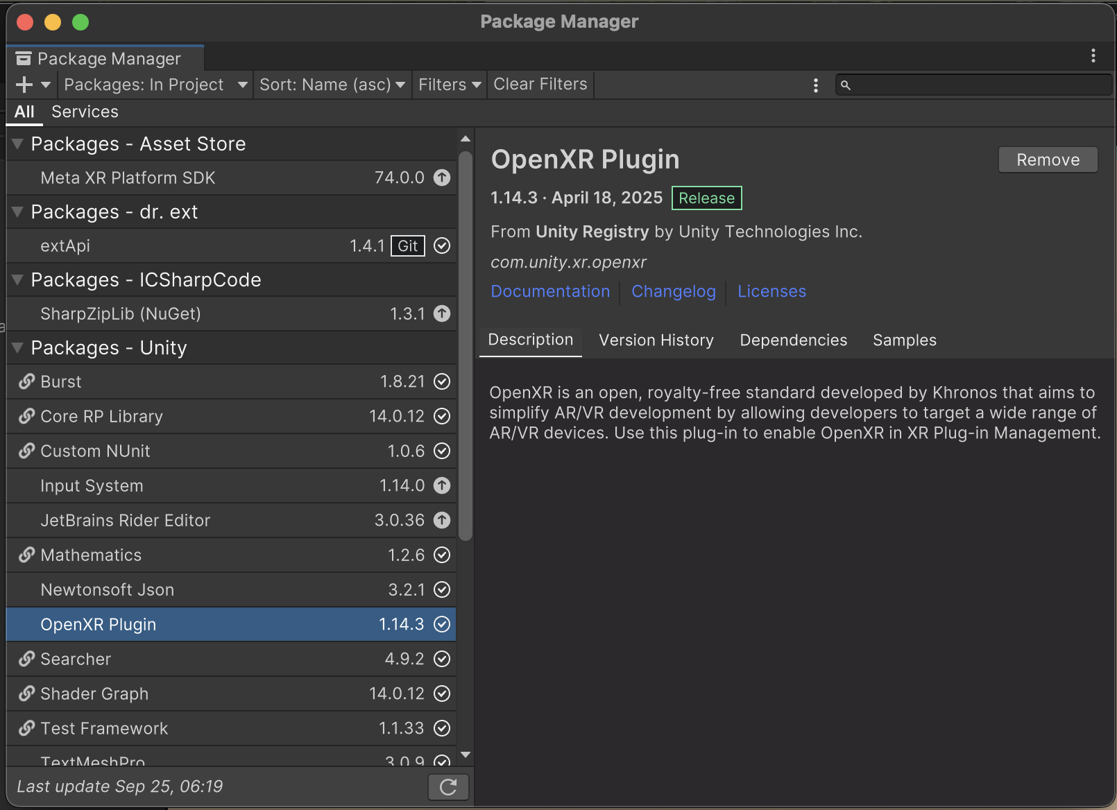 OpenXRPackage