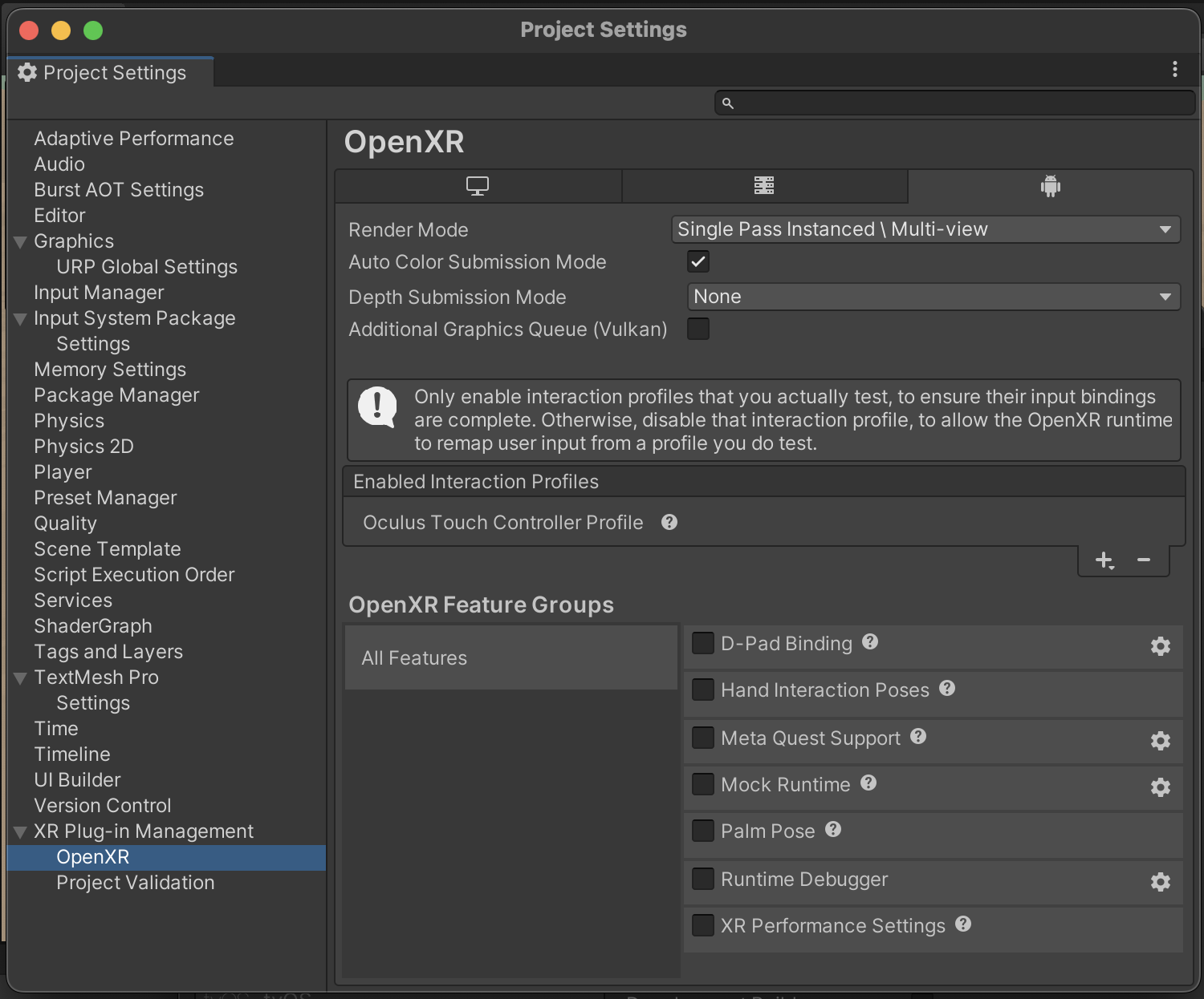 OpenXRSettings